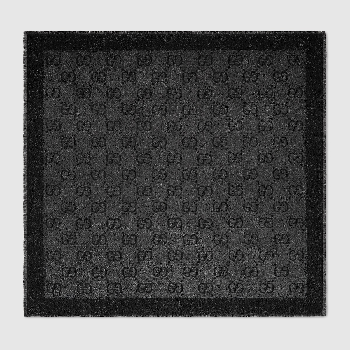 ☆美品☆GUCCI　グッチ　GGジャカード　ショール GGラメ ジャカード ショール ・ブラック＆メタリックシルバー
