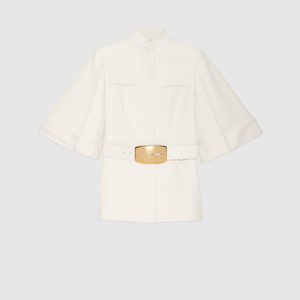 Wool silk jacket with retro G in off white | GUCCI® US