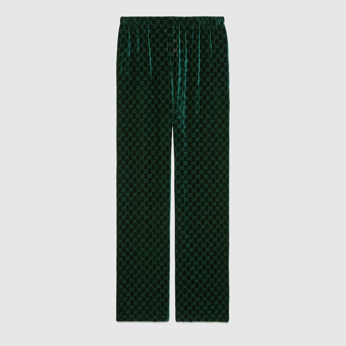 ボトムスその他 GUCCI Military green trousers in GG fabric GG velvet trousers in emerald green | GUCCI® SI
