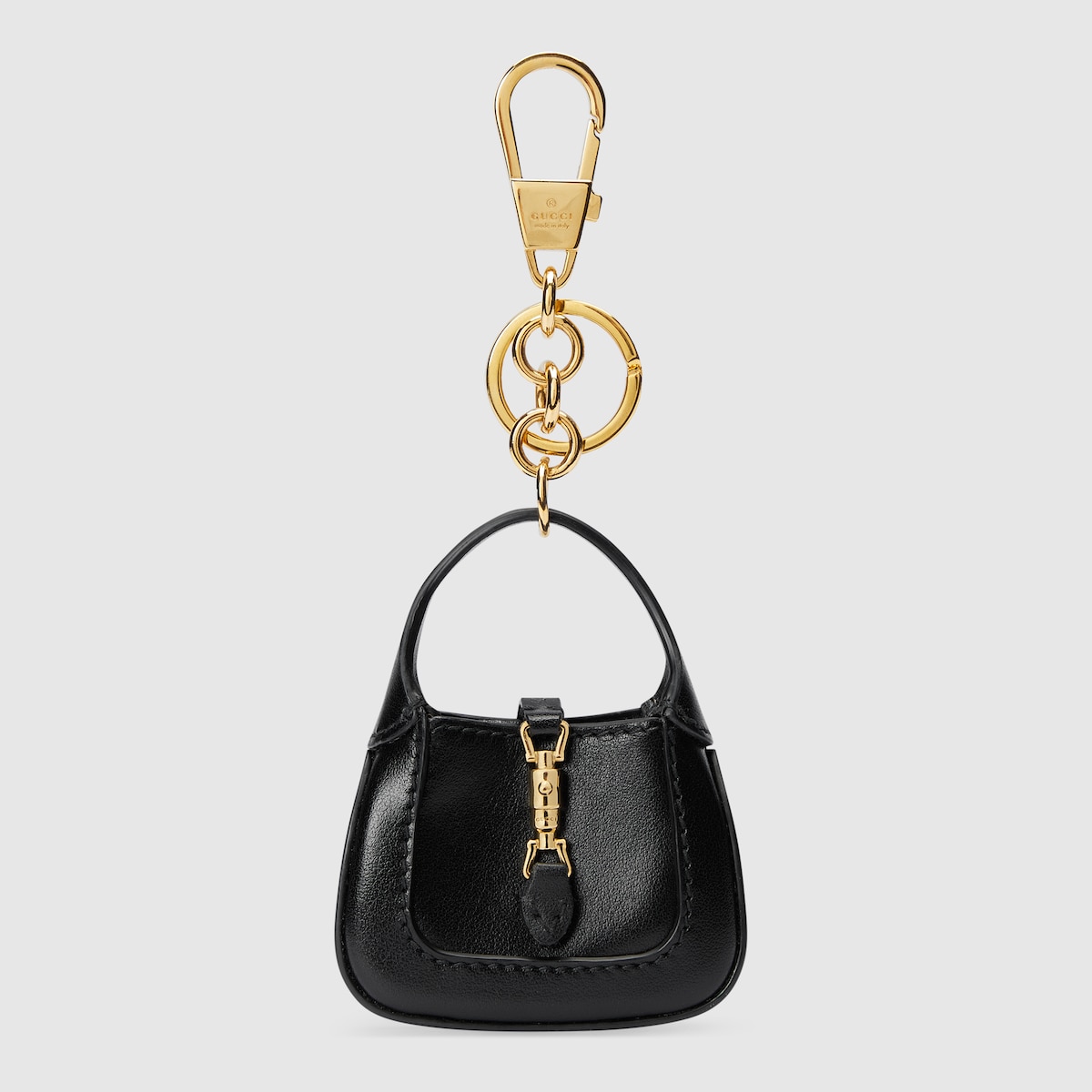 キーホルダー5 Jackie 1961 keychain in black leather | GUCCI® SI