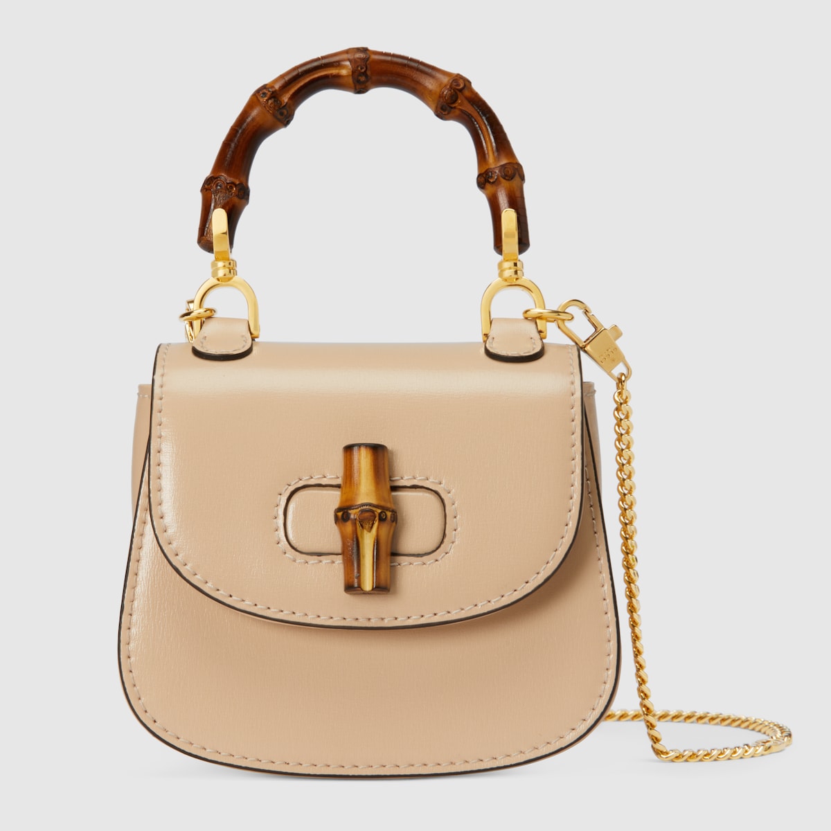 Gucci Bamboo 1947 nano bag in light beige leather | GUCCI® GR