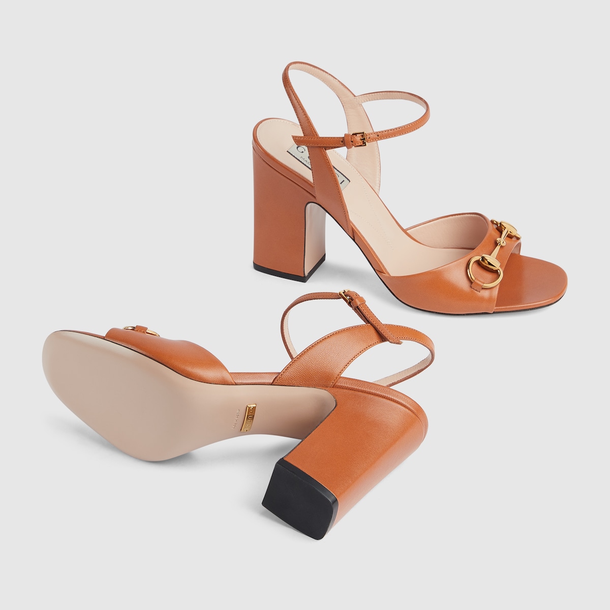 Women's leather sandal deals with horsebit chain