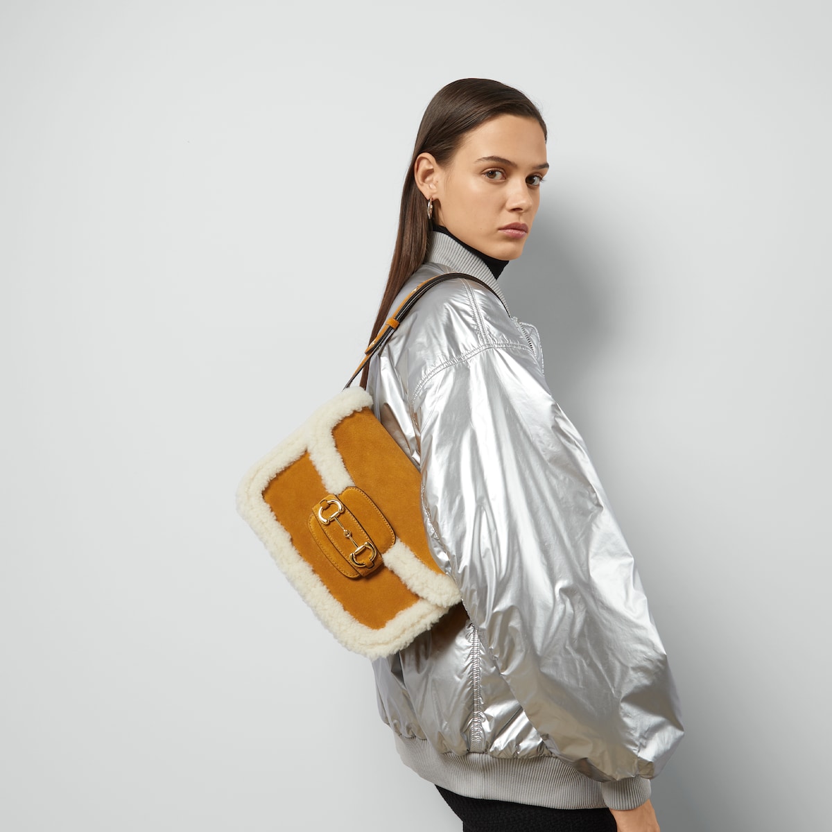 Gucci small cheap suede shoulder bag