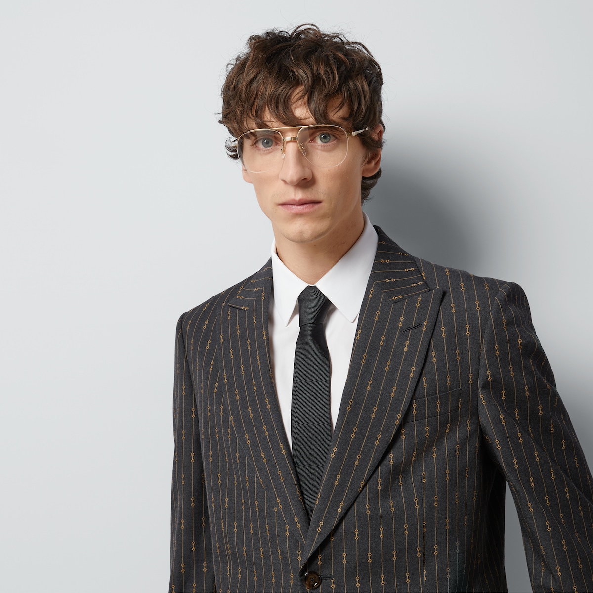 Silk tie with Double G detail in black
