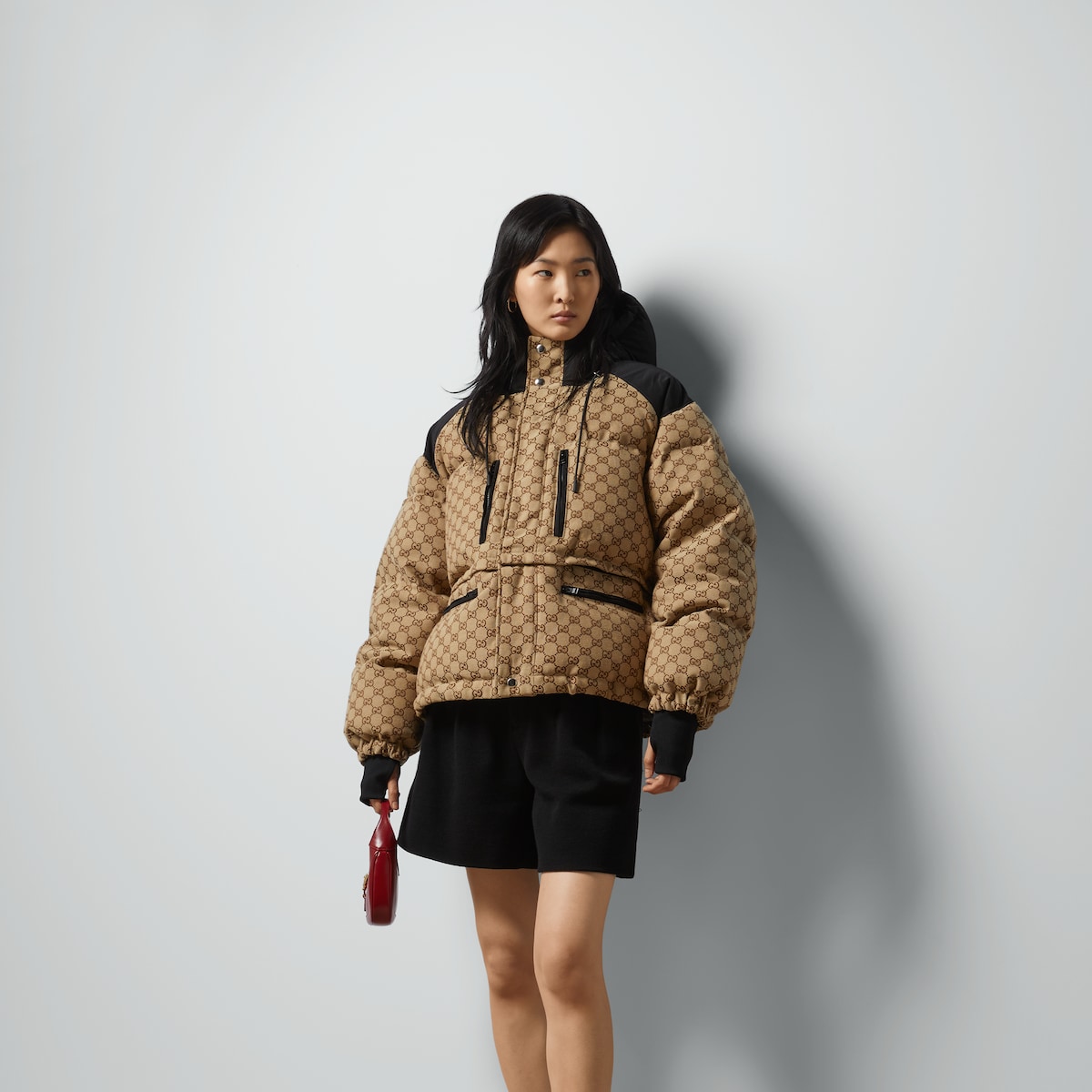 GGキャンバス ボンバージャケット ・キャメル＆エボニー | GUCCI公式