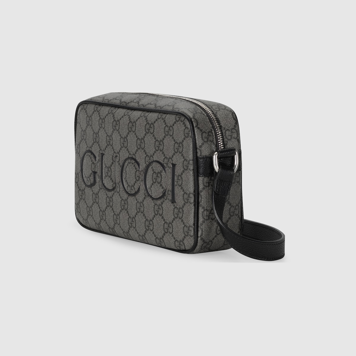 GUCCI ミニ ショルダーバッググレー＆ブラック GGスプリーム 