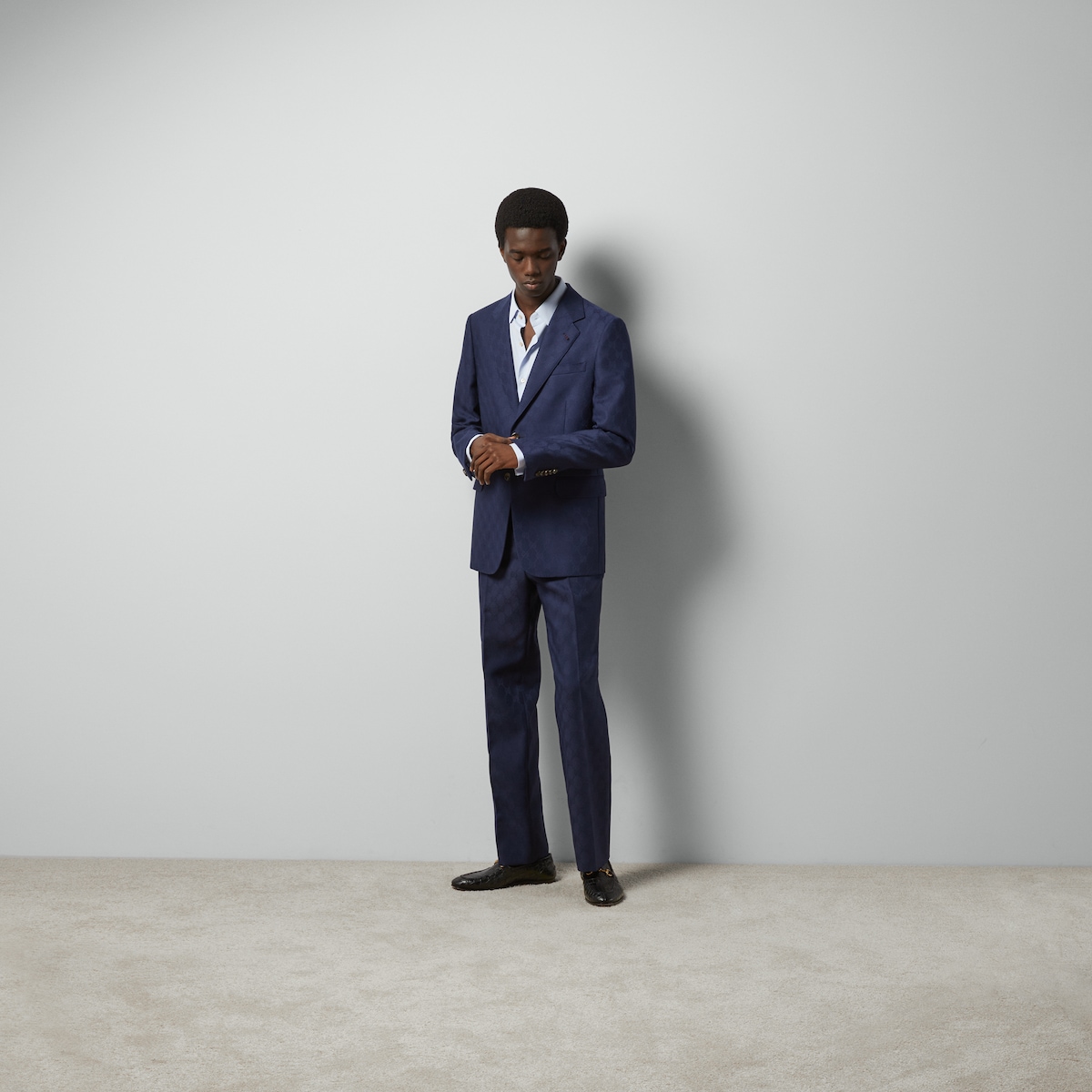 GG wool suit in Blue Ready-to-wear | GUCCI® SI