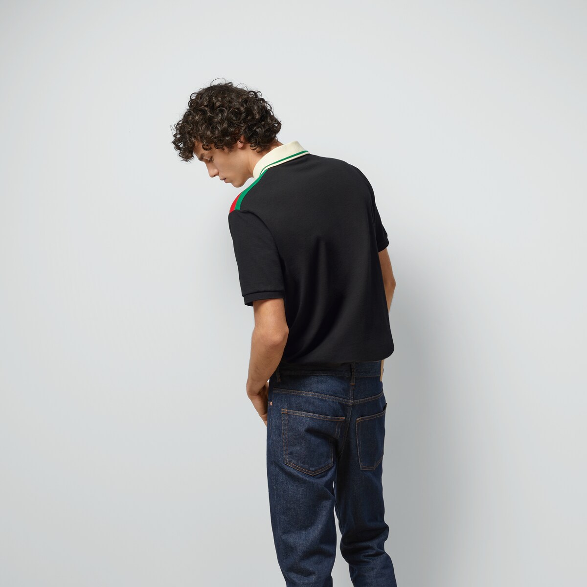 Poloshirt aus Baumwolle mit GG in schwarz | GUCCI® DE 
