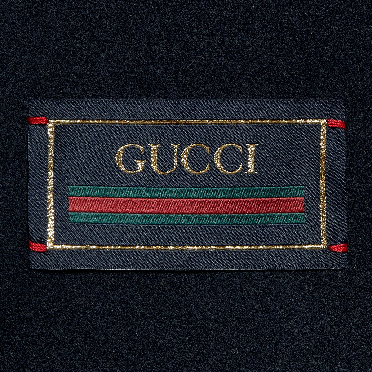 Lightweight wool coat with Web label in dark blue | GUCCI® UK