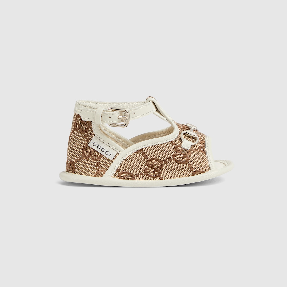 Baby Sandale mit Horsebit in beige und ebenholz GUCCI BE
