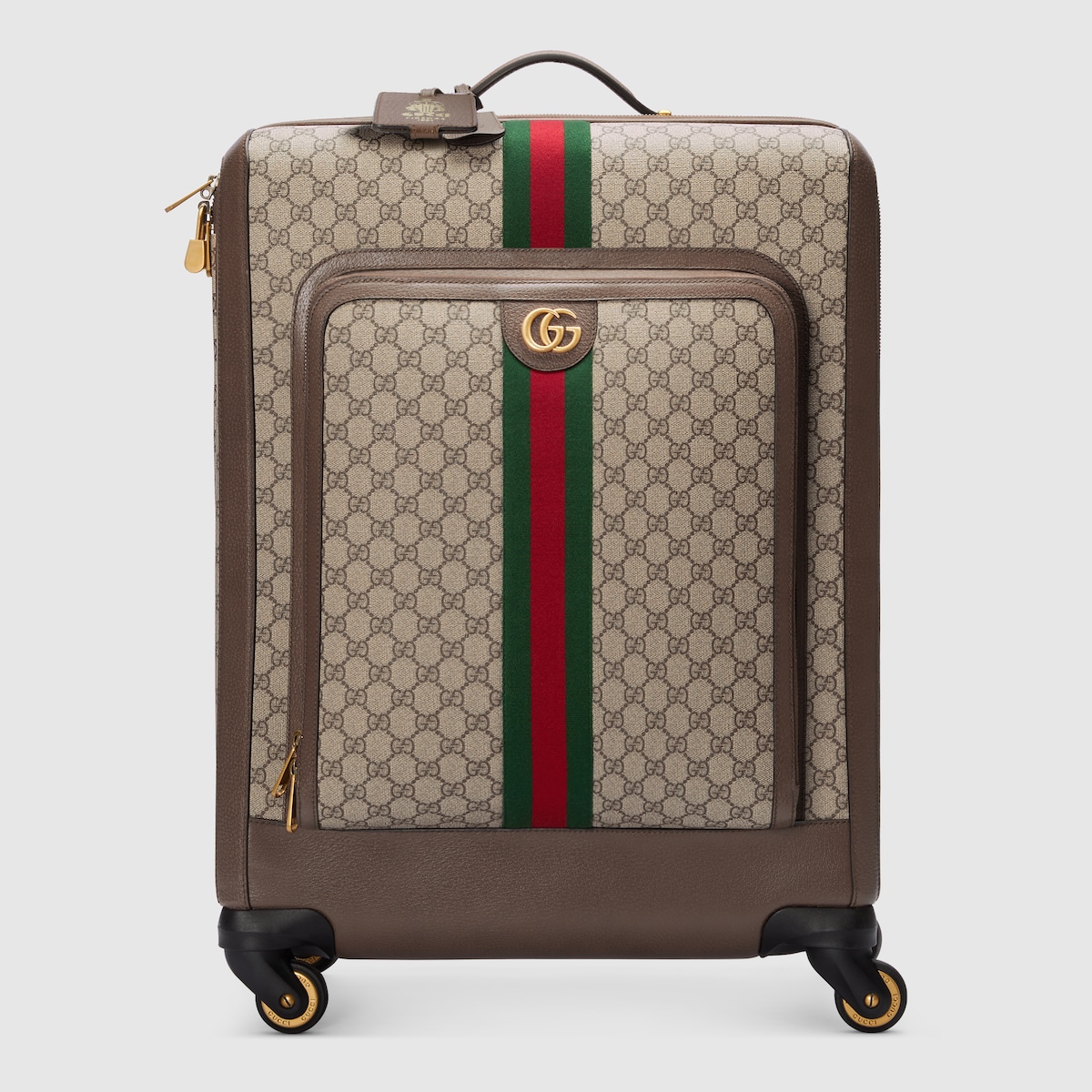 Gucci Savoy〕ミディアム トロリーバッグベージュ＆エボニー GG