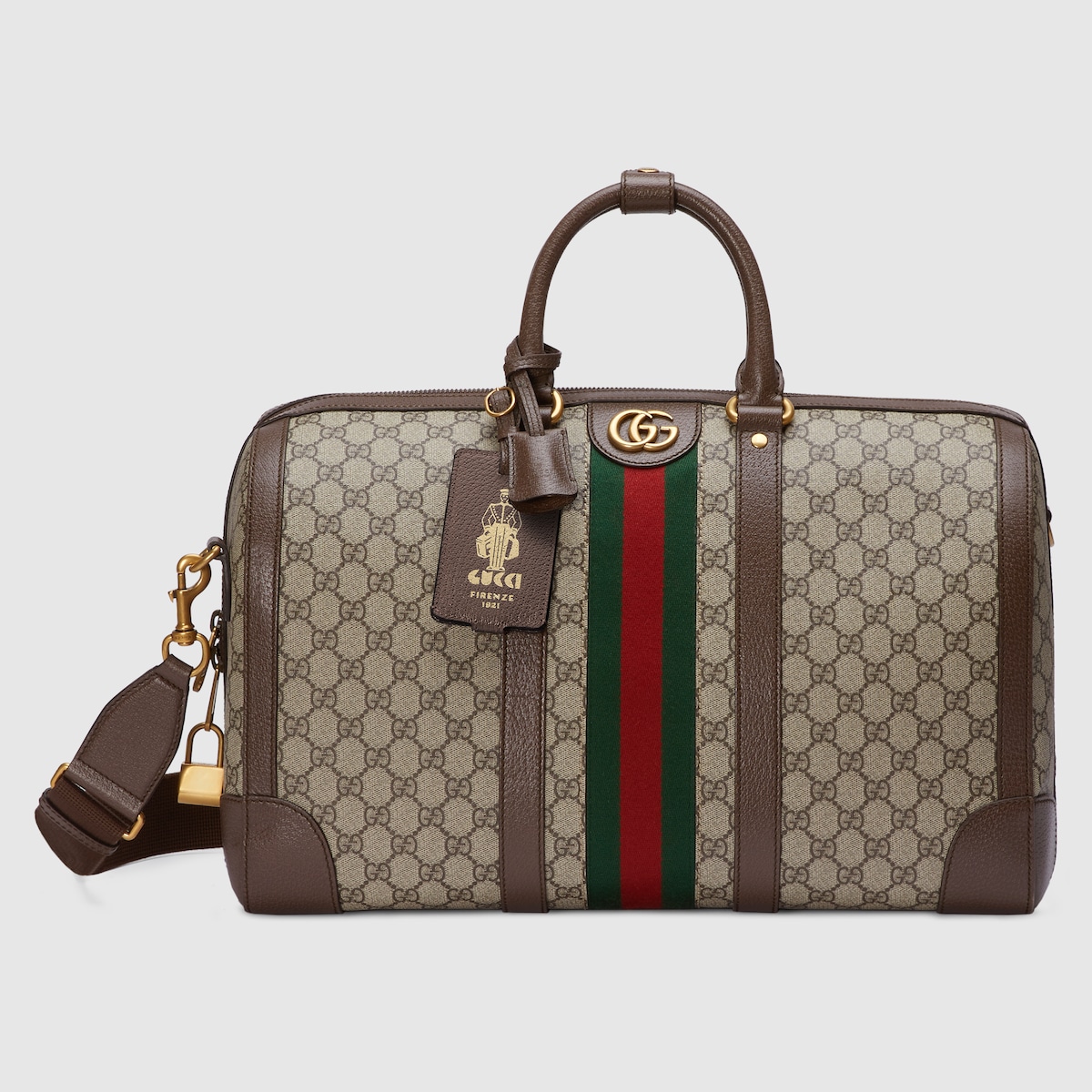 GUCCI Savoy Medium Duffle Bag Beige GG Canvas