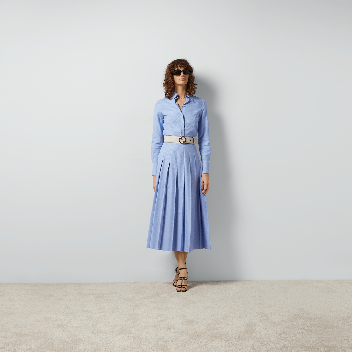 GUCCI 青と白のチェック柄スカート GUCCI 青と白のチェック柄スカート