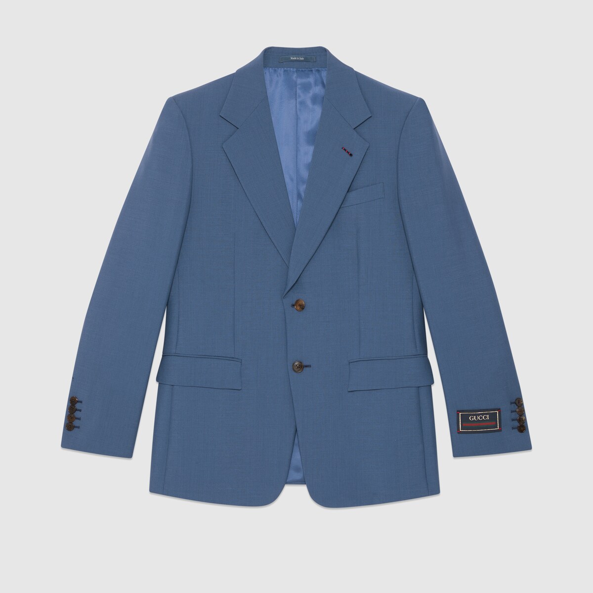 Wool mohair formal jacket with label in blue GUCCI US