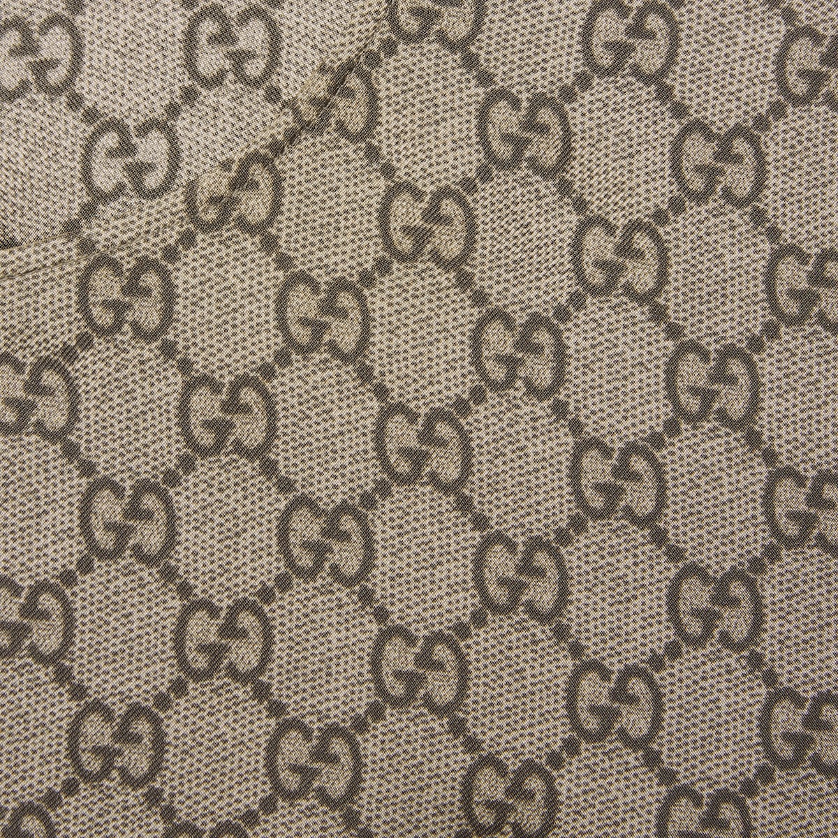 GG Supreme print silk top in beige and ebony | GUCCI® US