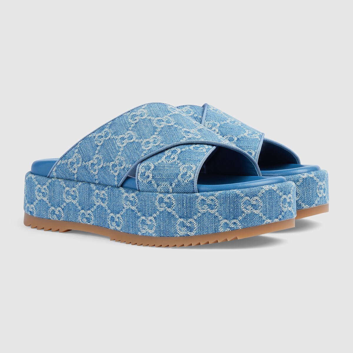 GUCCI グッチプラット フォーム ビットサンダル ブルー10