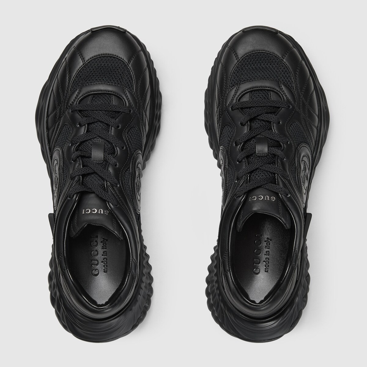 Men's Gucci Ripple sneaker in black leather | GUCCI® Canada