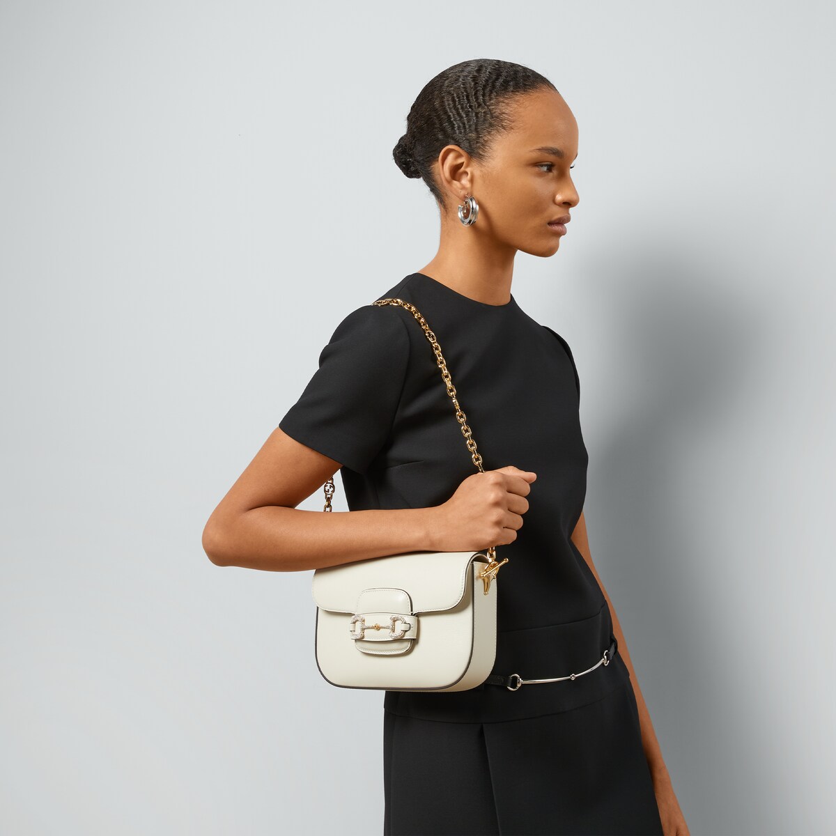 Gucci Horsebit 1955 mini shoulder bag in white leather GUCCI Canada