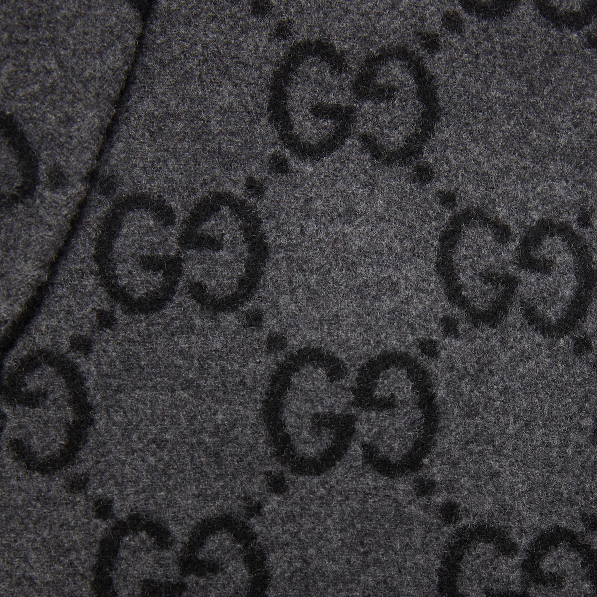 Reversible GG wool coat in black and grey | GUCCI® CA