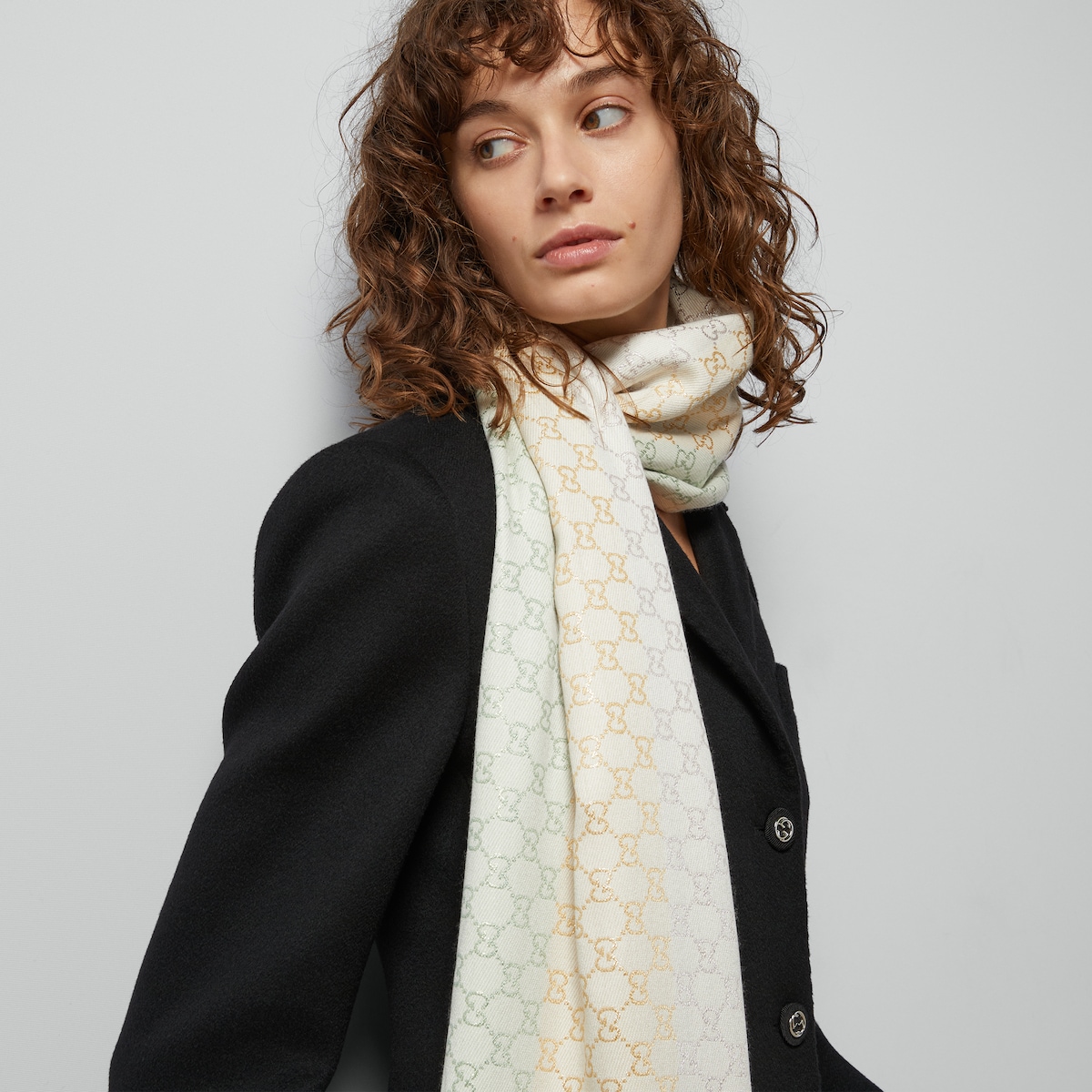 GG jacquard shawl in pastel GG jacquard | GUCCI® US