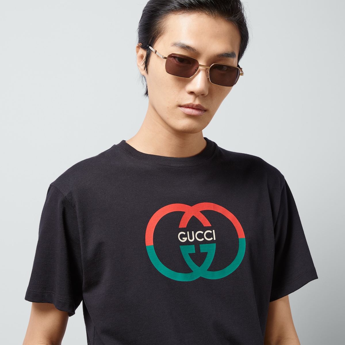 プリント コットンジャージー Tシャツブラック | GUCCI公式