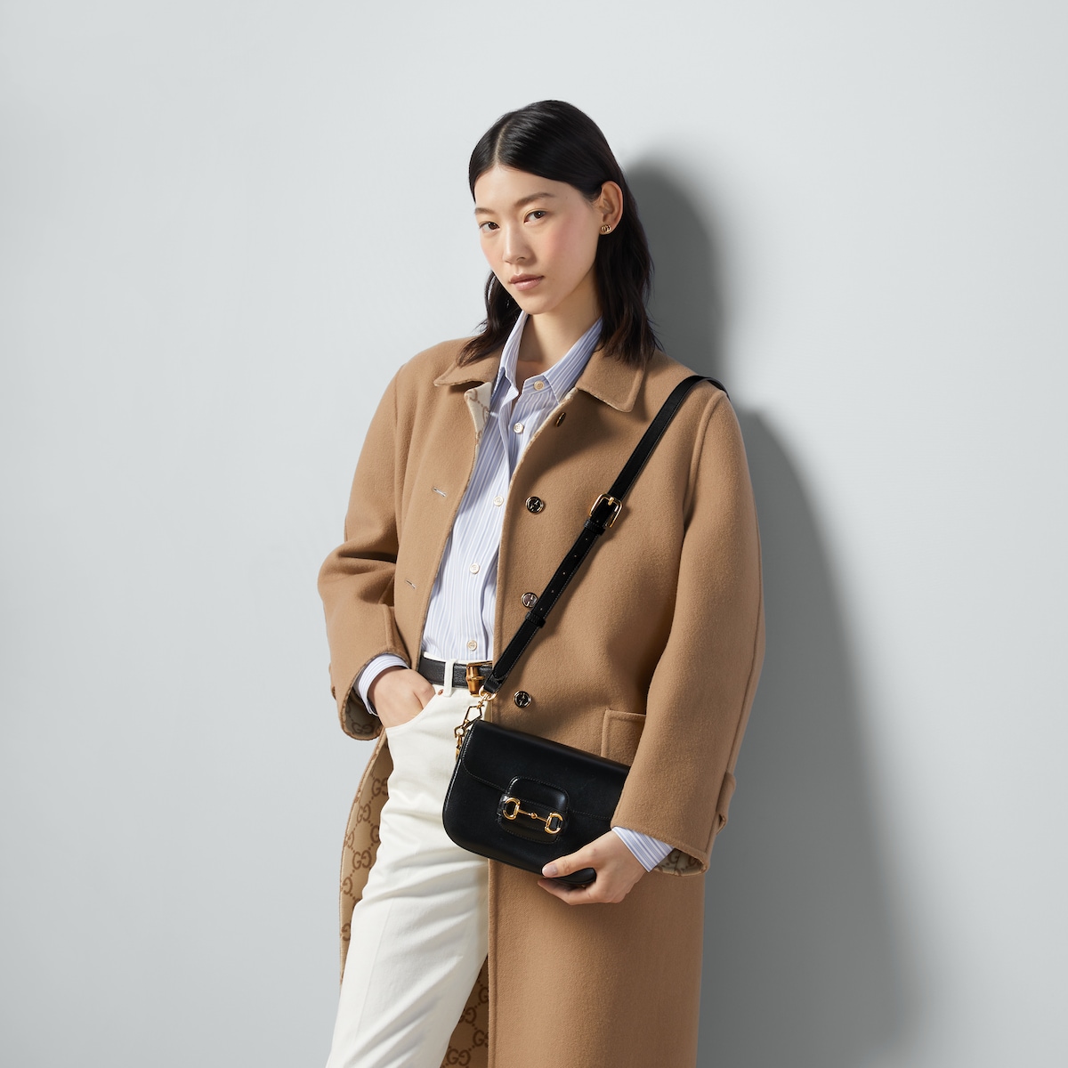 Gucci Horsebit 1955 mini shoulder bag in black leather GUCCI Canada
