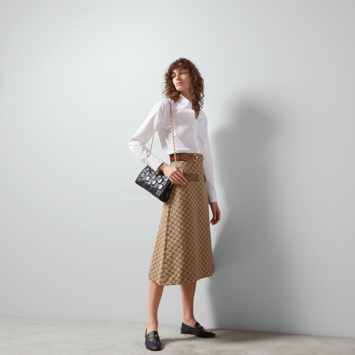 GGキャンバス スカート ・キャメル＆エボニー | GUCCI公式