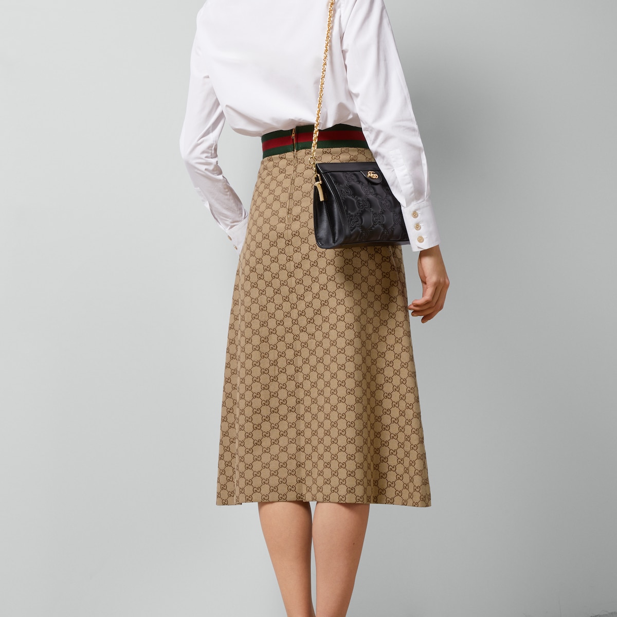 GUCCI gg スカート GG canvas skirt in camel and ebony | GUCCI® US
