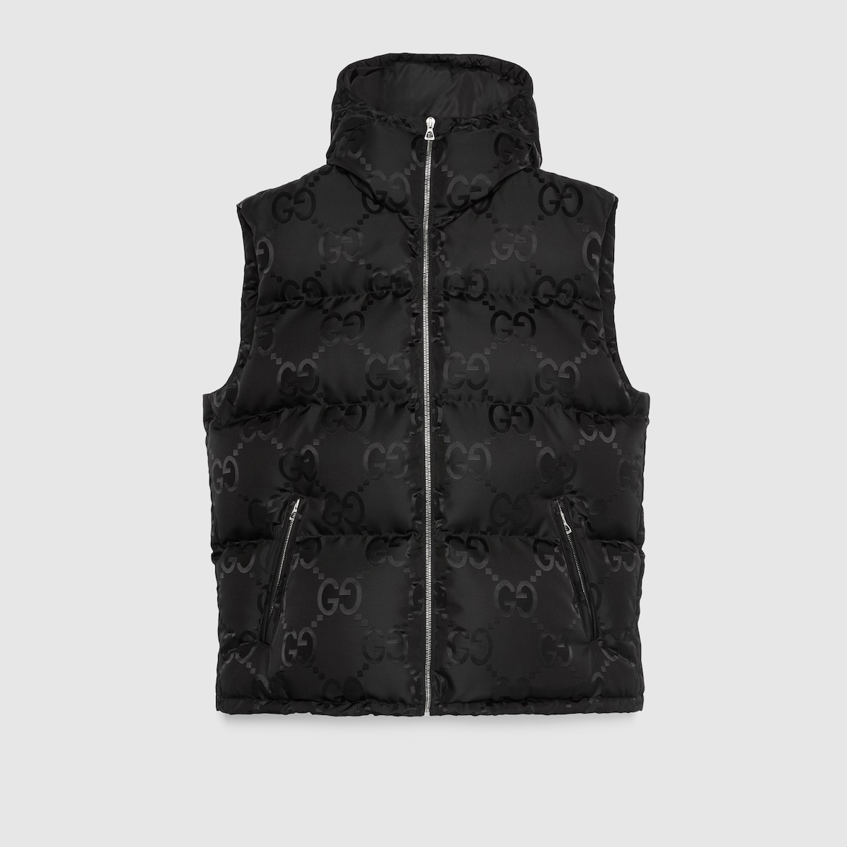 Gucci Jumbo GG Canvas Down Gilet Black