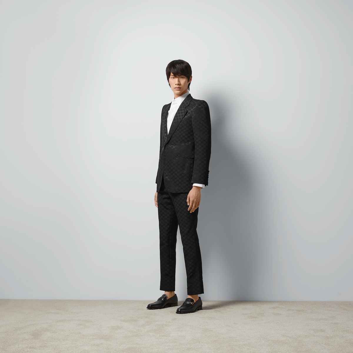 GG cotton viscose formal trouser in black | GUCCI® PT