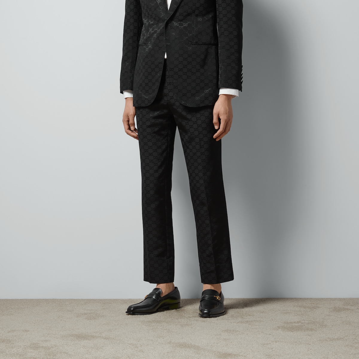 GG cotton viscose formal pant in black | GUCCI® US