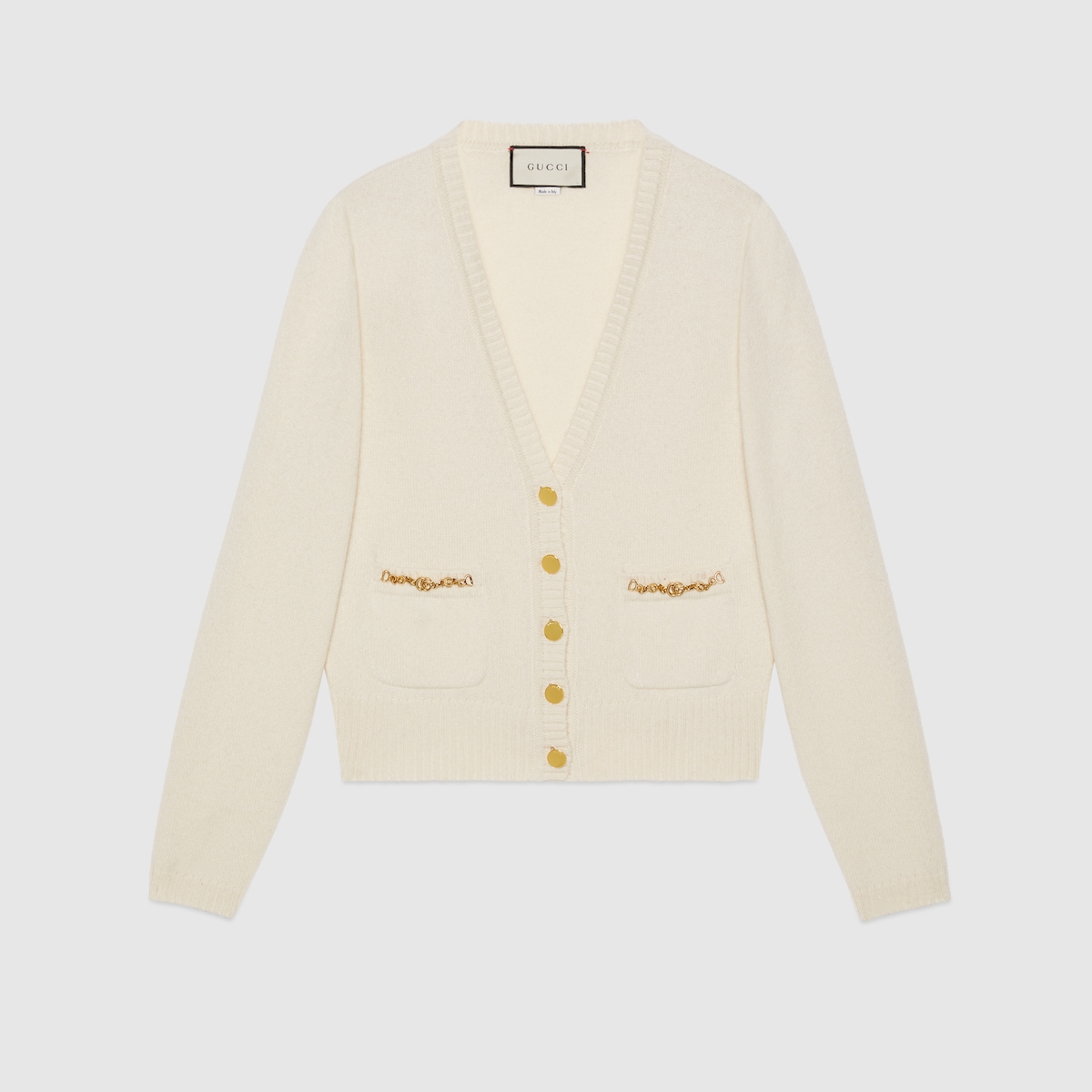 Cashmere cardigan in ivory | GUCCI® US