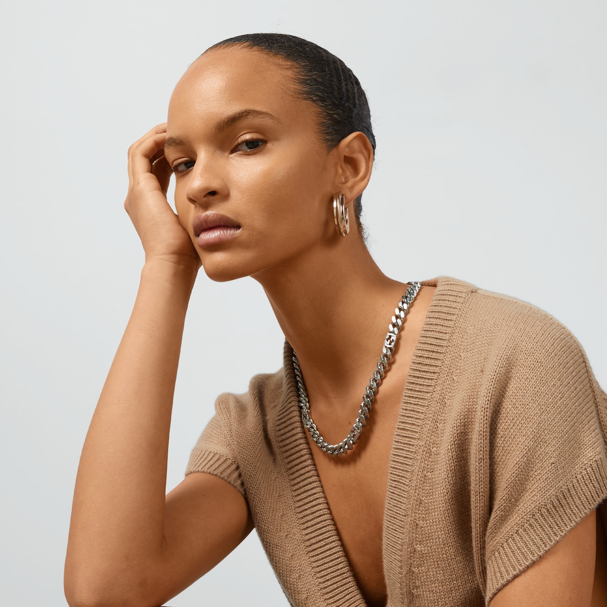 Gucci Interlocking necklace in palladium metal GUCCI SG