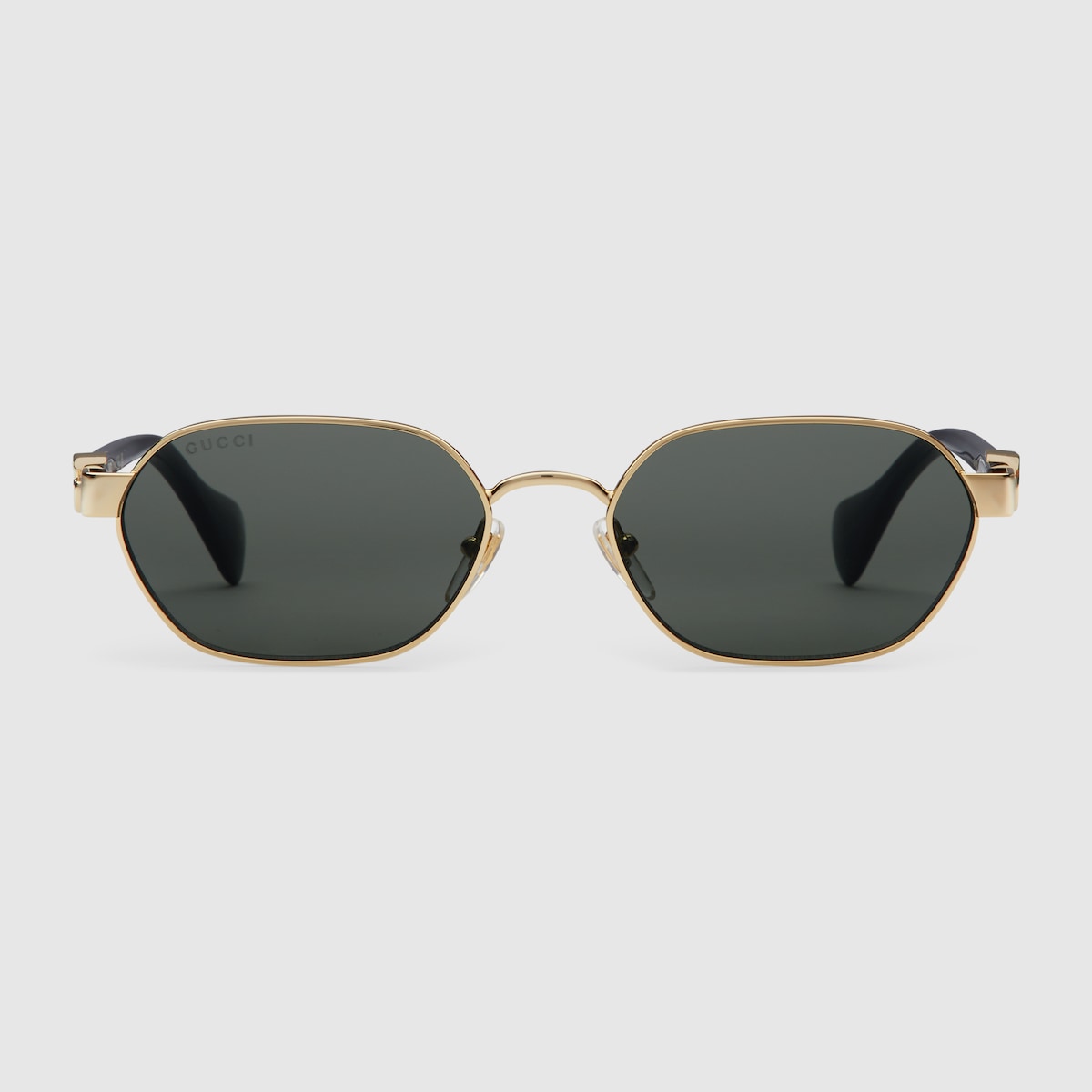 GUCCI ゴールドフレーム ブラウンレンズ サングラス Round-frame sunglasses in yellow gold-toned metal | GUCCI® US