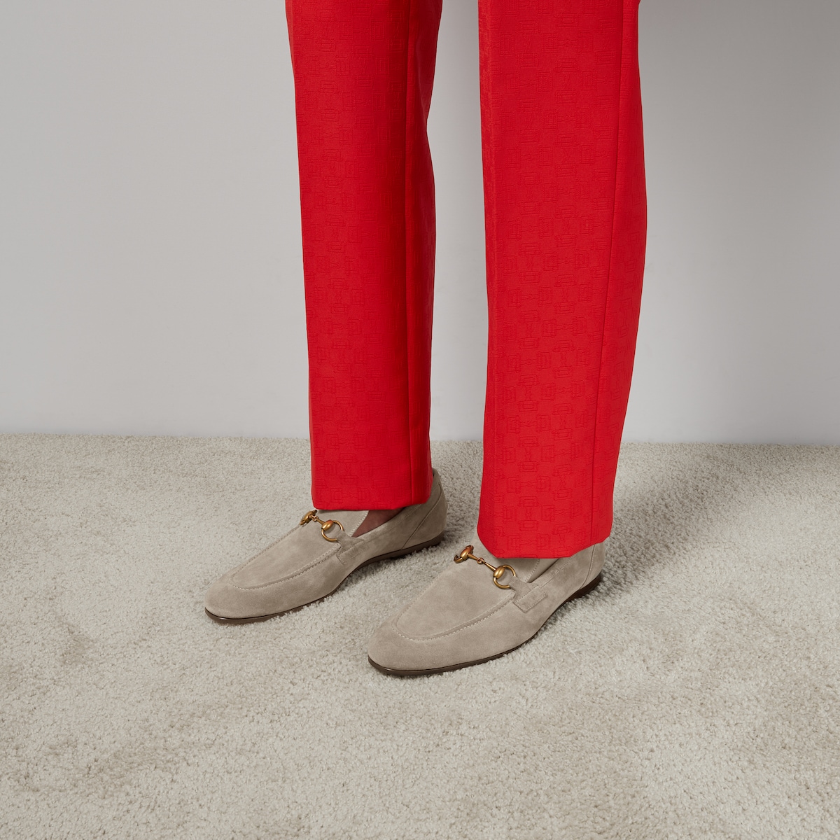 Mens red gucci loafers sale