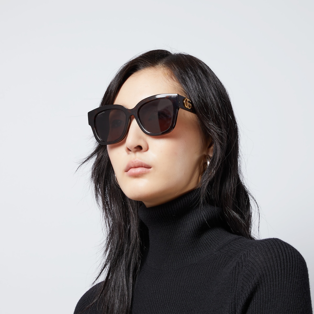 Gucci ブラウン ラウンド型サングラス ケース付き 778270_J0740_2323_003_100_0000