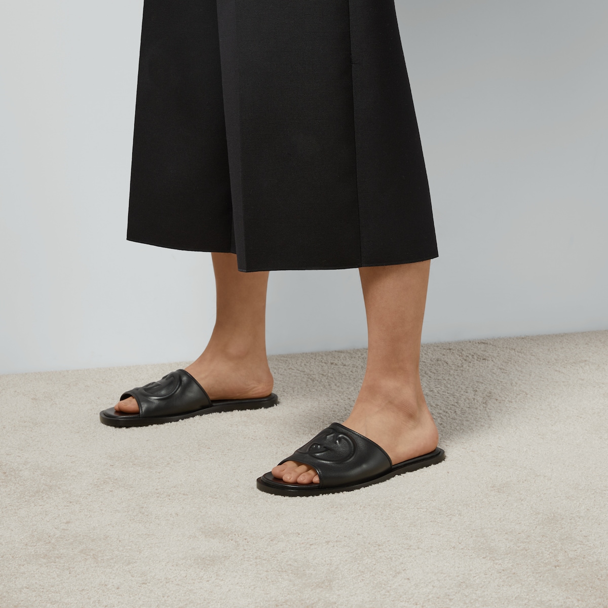 Black mens gucci slides on sale