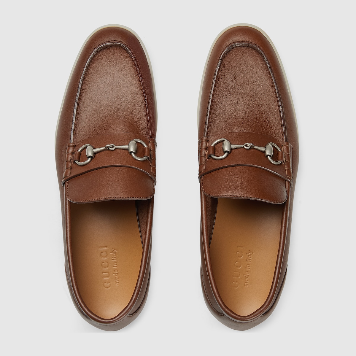 Men s loafer with Horsebit in brown leather GUCCI US