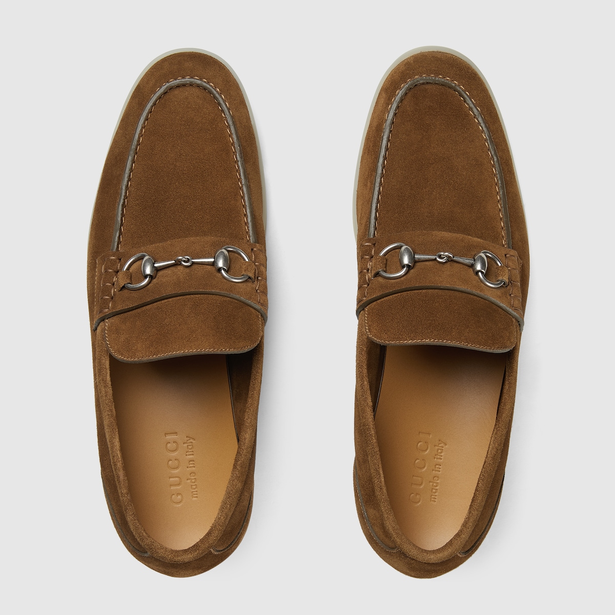 Men s loafer with Horsebit in brown suede GUCCI Canada