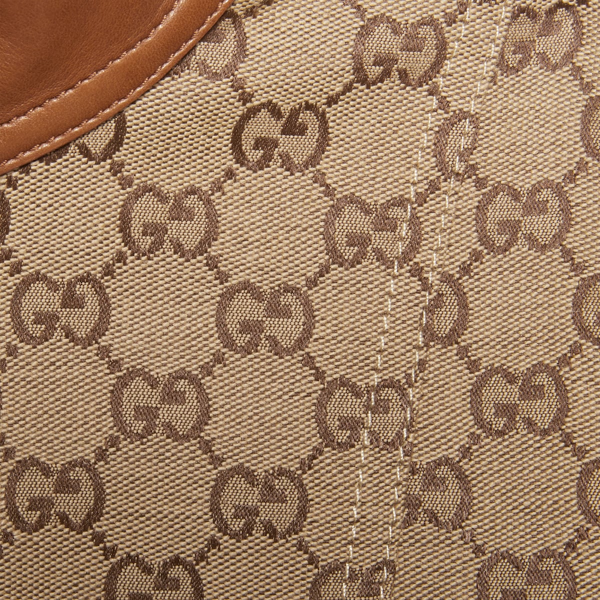 GG canvas jacket with leather trim in beige and ebony