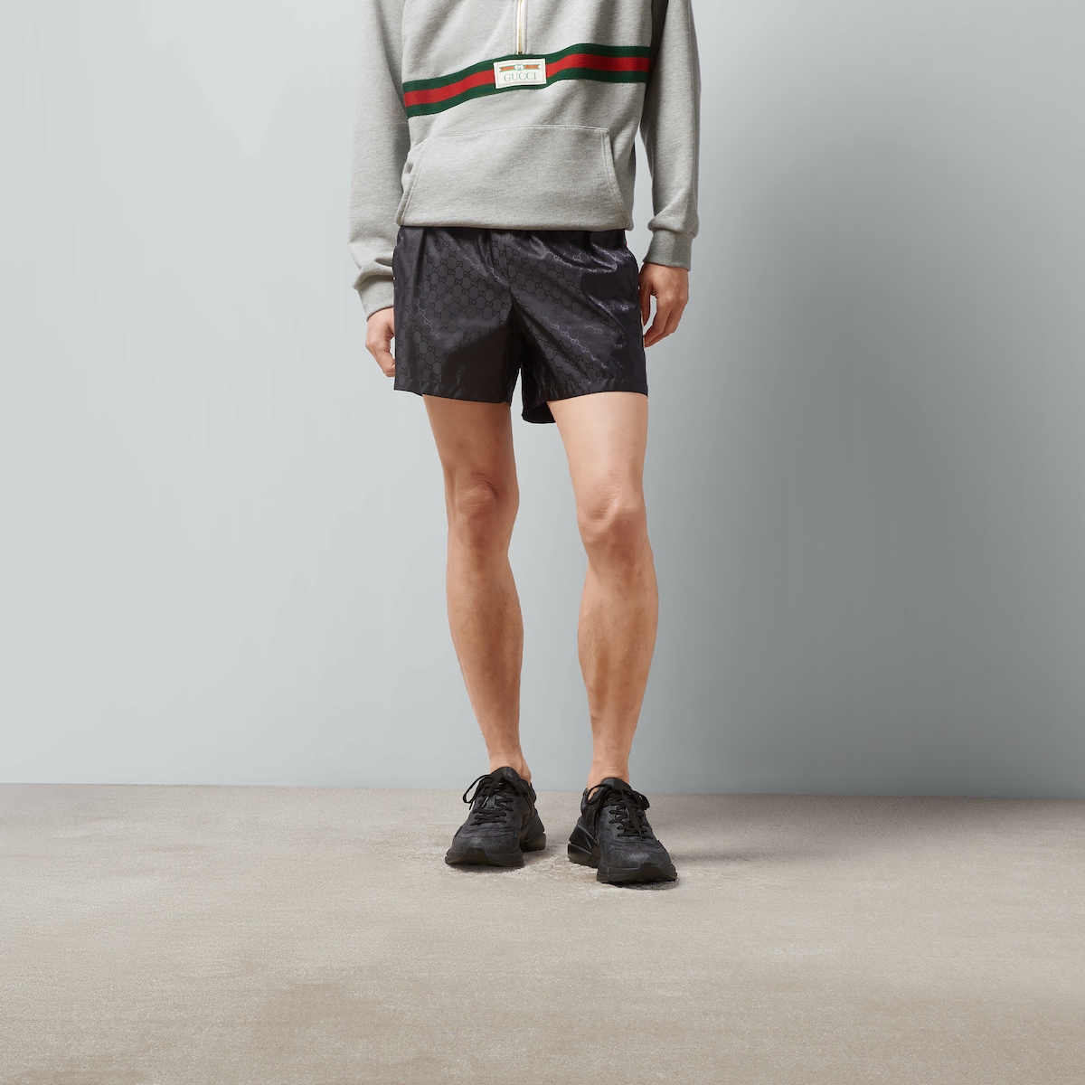 GGジャカードナイロン スイムショートパンツ ・ブラック | GUCCI公式