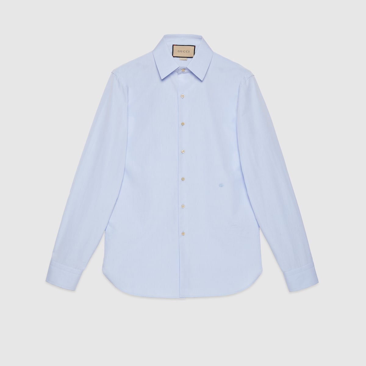Tシャツ・カットソー GUCCI Light blue silk oversize shirt (837168Z7ATQ 4141) GG silk jacquard oversize shirt in light blue | GUCCI® US