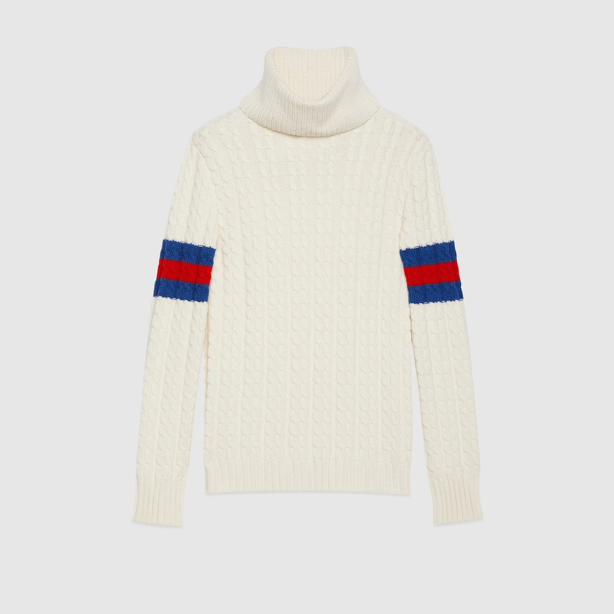 Cable knit wool cashmere jumper in ivory GUCCI HU