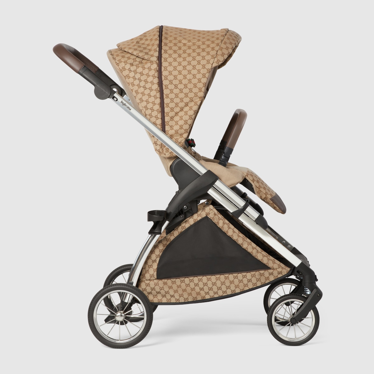 Gucci Stroller in beige and ebony GG canvas - thumbnail 7