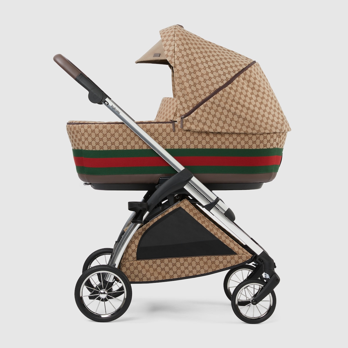Gucci Bassinet-Stroller combo in beige and ebony GG canvas - thumbnail 10