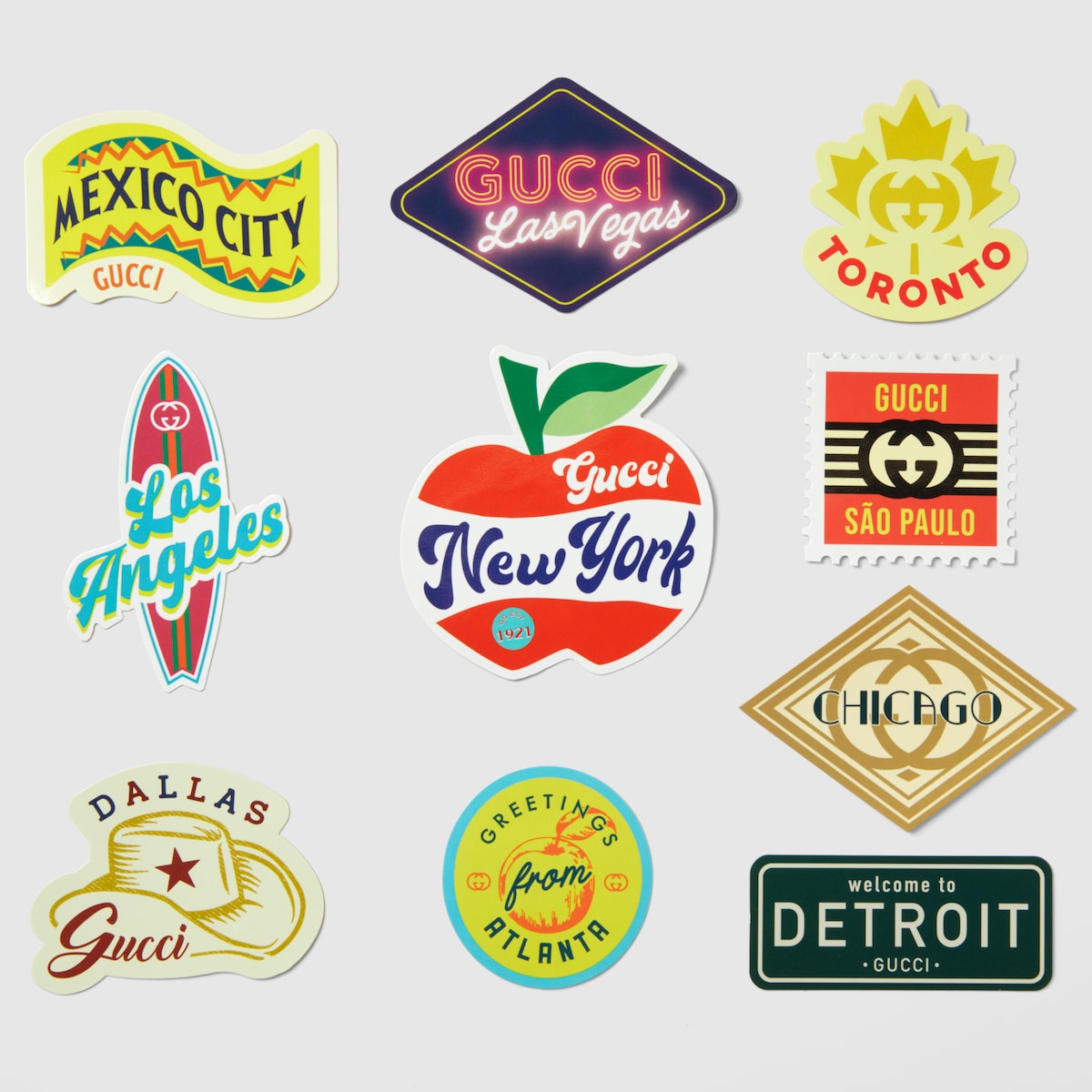 Gucci Cities luggage stickers in multicolor | GUCCI® US