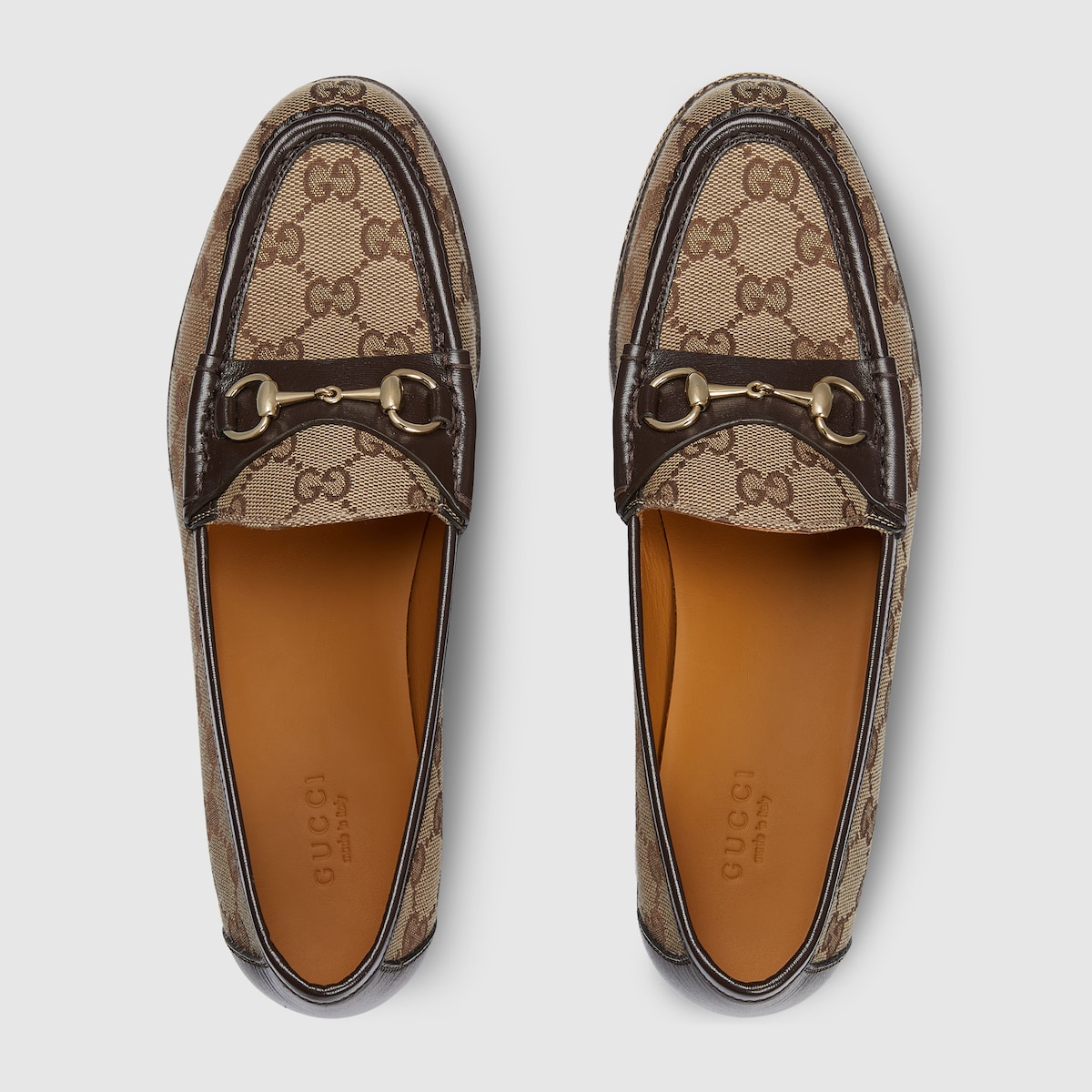 Women's Gucci Horsebit platform loafer in beige and ebony Women's Gucci Horsebit platform loafer in beige and ebony