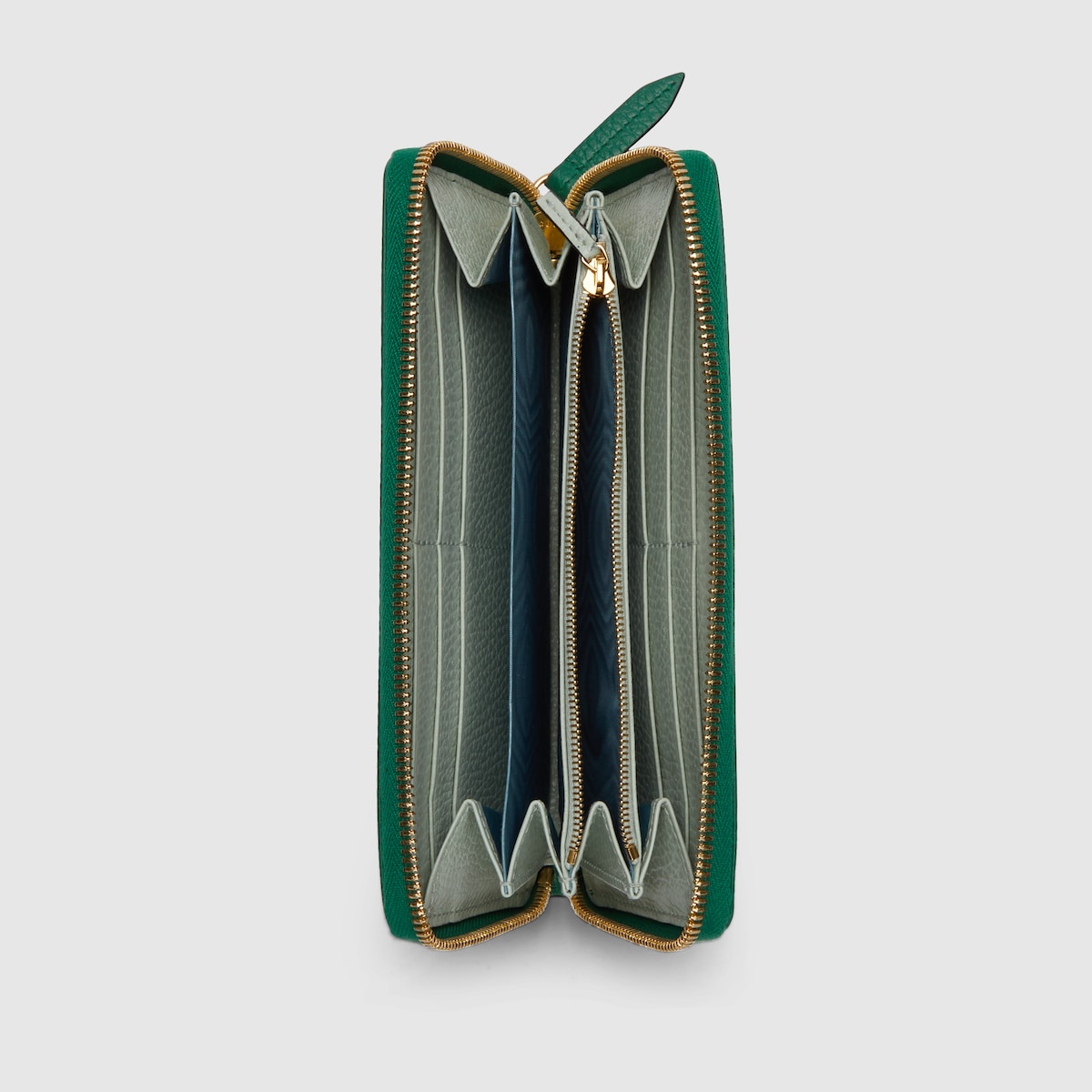 ダブルG ジップアラウンドウォレット ・グリーン レザー | GUCCI公式