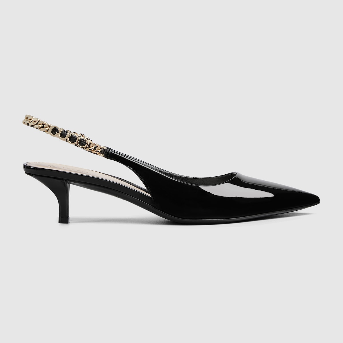 Zapatos de tacon con correa Gucci Signoria inpiel de charol negra GUCCI MX