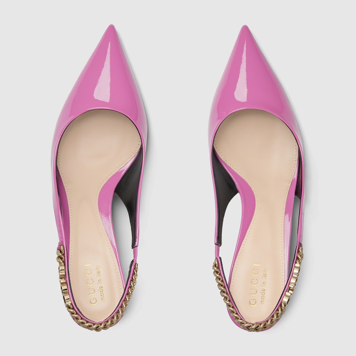 Gucci Signoria slingback pump in pink patent leather GUCCI US